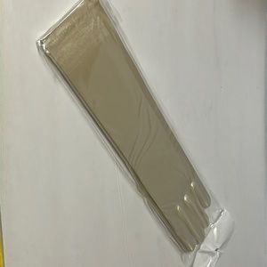 Elbow satin ivory gloves fits 8-12